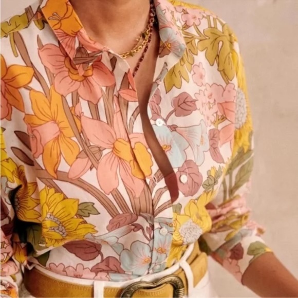 Sezane Pierro Shirt Boho 70s - Size 36 - Picture 2 of 5